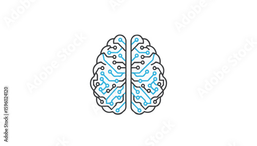 Brain Circuitry Illustration, Digital Art, Abstract Concept