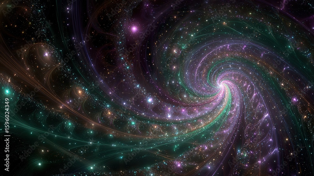 Fototapeta premium Spiral Galaxy With Colorful Stars