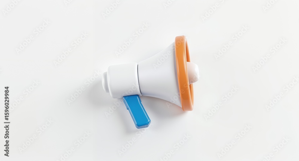 White and Orange Megaphone Announcement Icon Illustration White and Orange Megaphone Announcement Icon Illustration