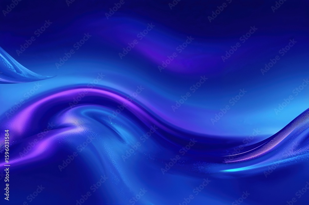 Fototapeta premium Futuristic wave pattern in shades of blue and violet representing energy flow, light movement, and digital innovation