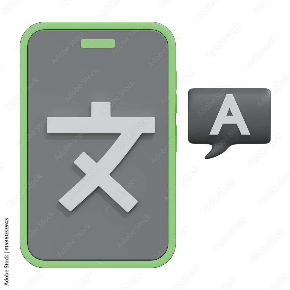 Fototapeta premium 3D Render of Translate on Phone Icon