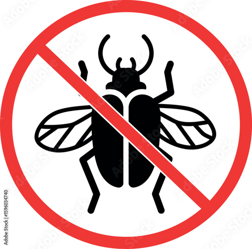 No bugs symbol insect pest control warning sign