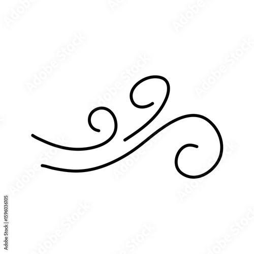 Wind blow line icon vector 