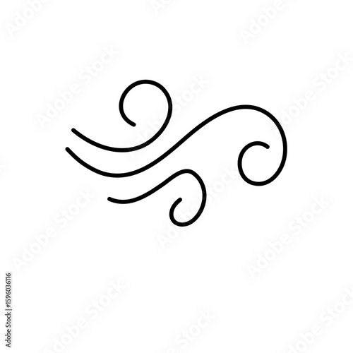 Wind blow line icon vector 