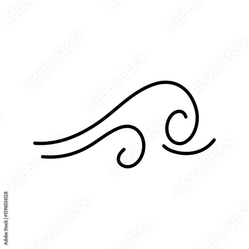 Wind blow line icon vector 