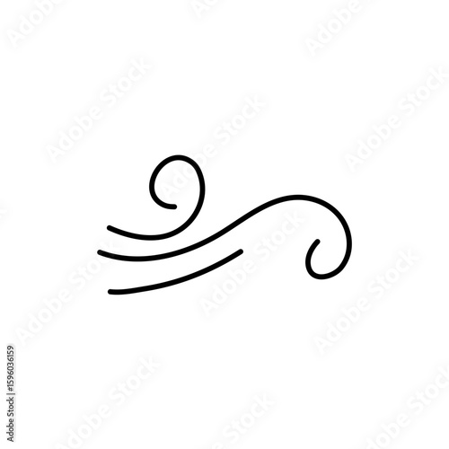 Wind blow line icon vector 