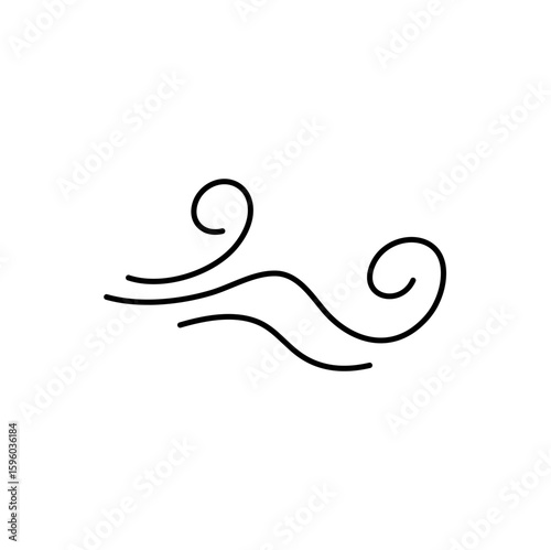 Wind blow line icon vector 