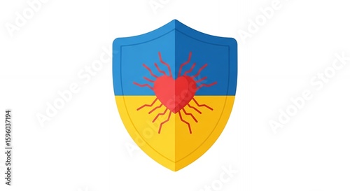 Free Download Heart Protected by Shield Security Love Safety Icon Design - GFXLoad