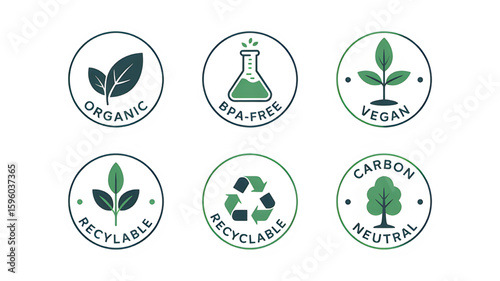 Eco-friendly product labels promoting sustainable and environmentally conscious choices and practices