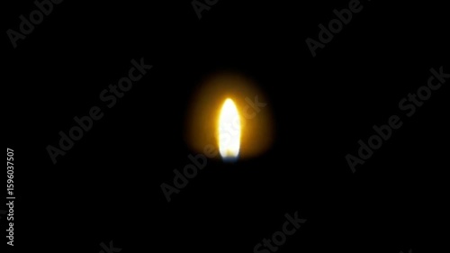 Animation orange candle flames on black background.	
