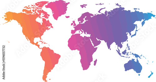 Colorful world map gradient