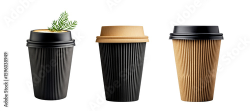 Wallpaper Mural Stylish coffee cups with textured designs Torontodigital.ca