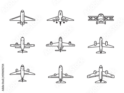 Elegant Airplane Line Art Prints for Wall Decor