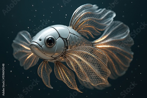 concept design of robot android fish