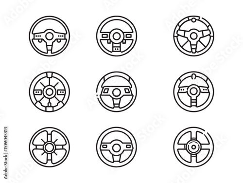 Elegant Car Steering Wheel Line Art Illustration Ideas