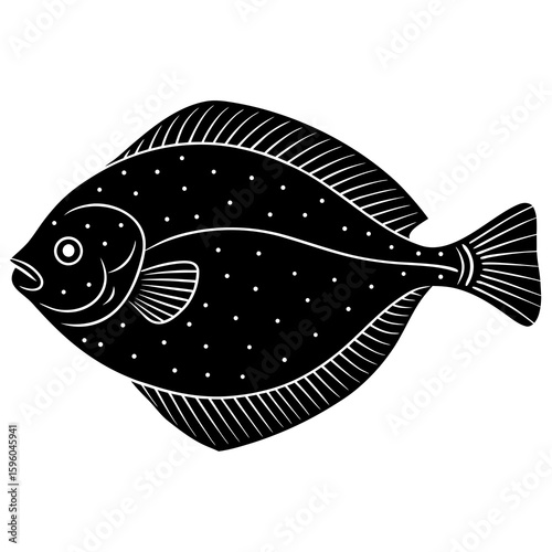 Flounder  fish vector illustration perfect for posters, icon, t-shirts, cards, wall art prints and ai design.