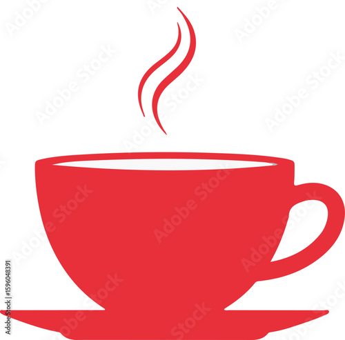 Red Coffee Cup Minimalist Icon