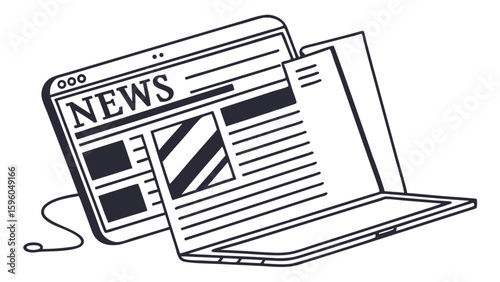 Online News Article Displayed on Tablet and Laptop.