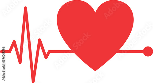 Red heartbeat ekg line