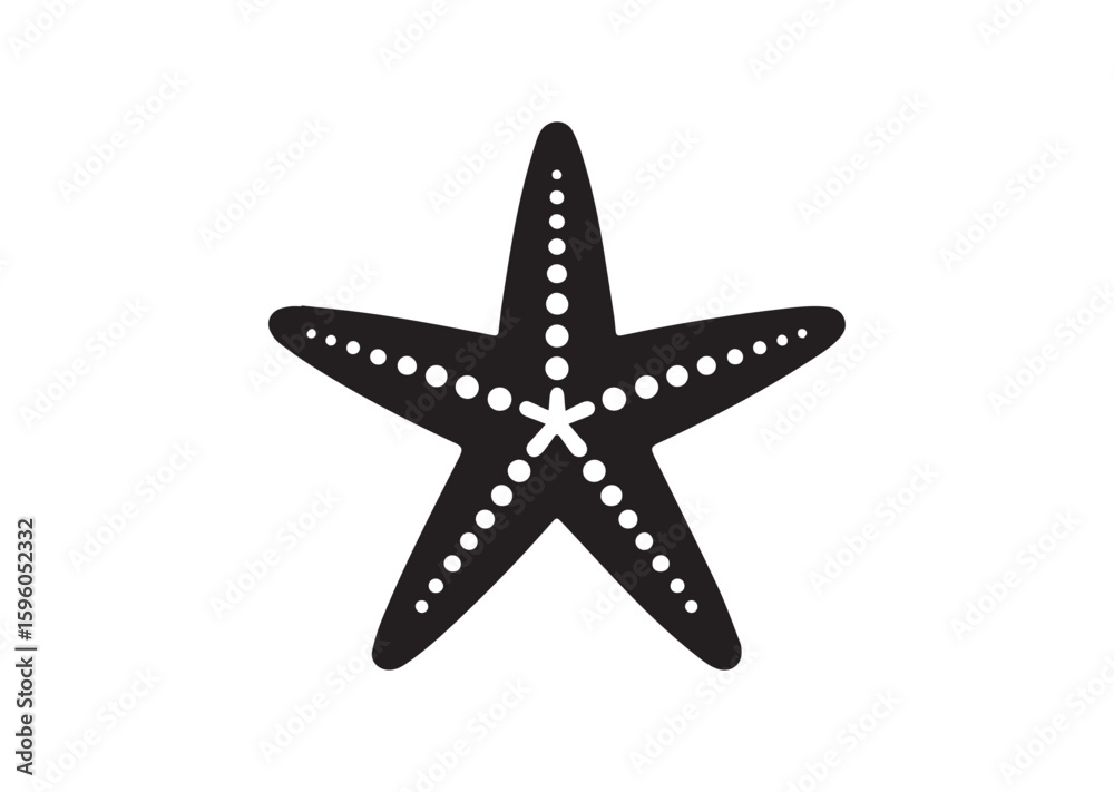 Fototapeta premium Starfish Silhouette Vector Illustration