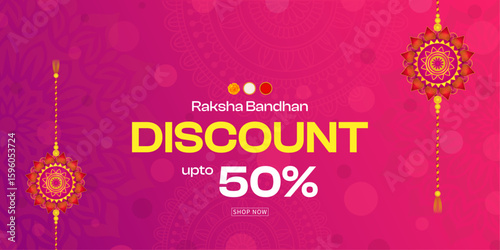 Raksha Bandhan Discount Sale Banner up to 50% off Raksha Bandhan Sale | Web Banner, Post, Banner, Poster, 

