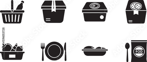 Food Subscription Vector Set | Meal Delivery & Subscription Service Illustration