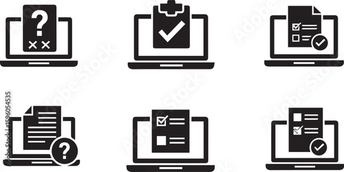 Online Exam Vector Set | Digital Testing & Remote Assessment Illustration