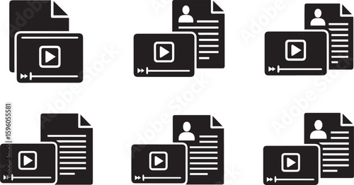 Video Resume Vector Set | Digital Job Application & Professional Presentation Illustration