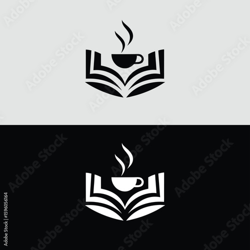 A steaming cup of coffee rests atop an open book, symbolizing relaxation and the enjoyment of reading with a warm beverage