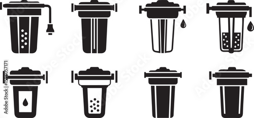 Clean Water Filter Vector Set | Purification & Safe Drinking Water Illustration