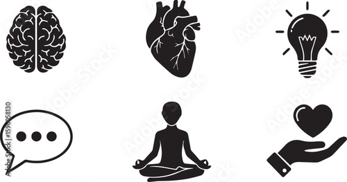 Mental Health Vector Set | Emotional Wellbeing & Psychological Support Illustration