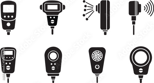 Air Quality Sensor Vector Set | Environmental Monitoring & Pollution Detection Illustration
