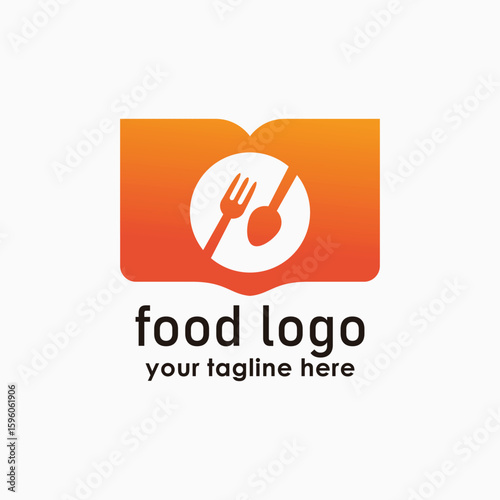 food book tutorial logo design concept, food icon design vector, restaurant menu icon logo