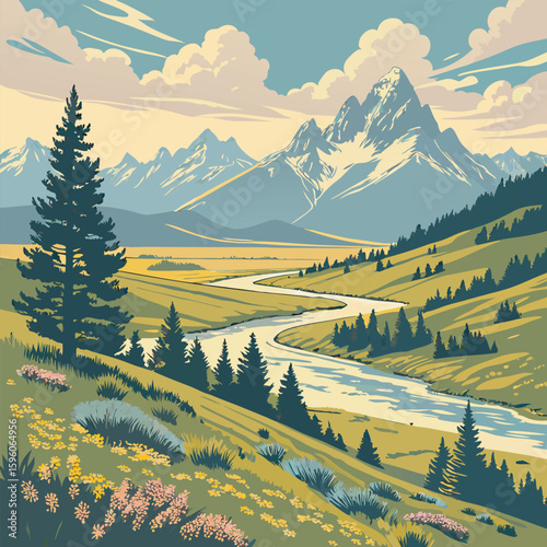 winter landscape in the mountains