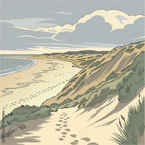 sand dunes and beach