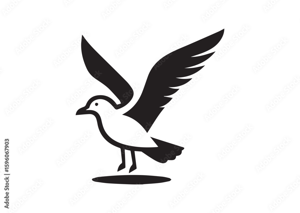 Obraz premium Seagull Silhouette Vector Illustration