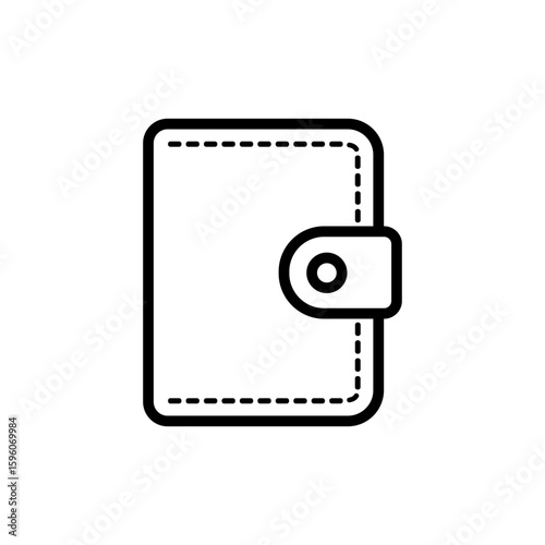 Large leather wallet in minimalist style, used for storing money 
