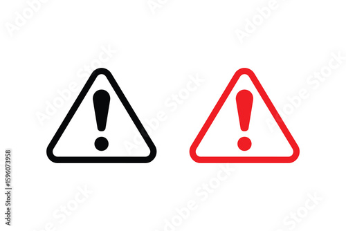 Free Download Hazard Warning Signs Black and Red Triangle Safety Caution Icons Vector - GFXLoad