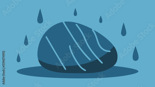 Wet Stone Surface with Splashing Water Lines