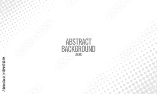 White Background with Abstract Round Halftone Pattern