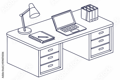 Side-Hustle Workspace Vector Set – Laptop, Notes, and Productivity Icons in Line Art & Silhouette Style