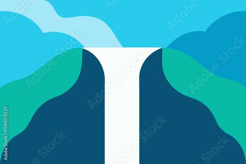 Dynamic Waterfall Close Up with Soft Motion Trails