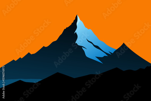 Triglav Peak Silhouette Against Early Morning Sky