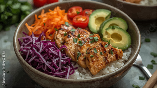 fried chicken with vegetables