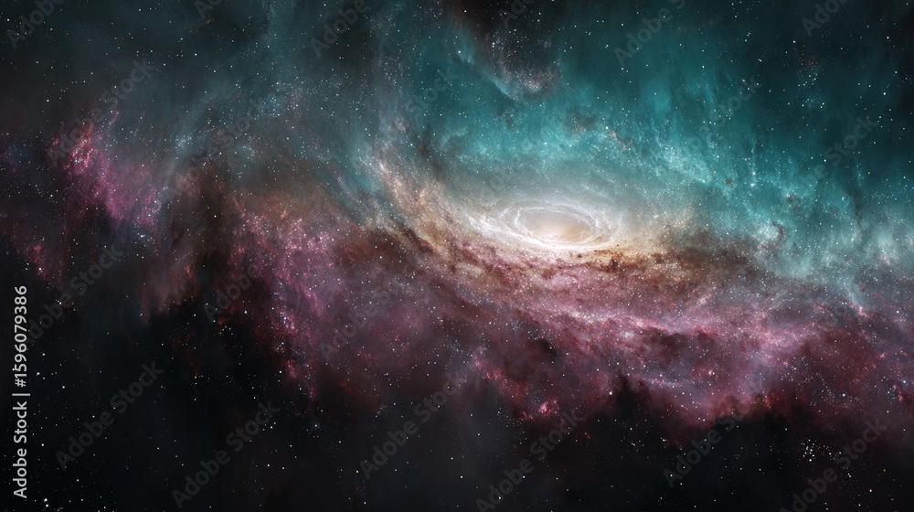 Fototapeta premium Stunning Spiral Galaxy Nebula In Deep Space