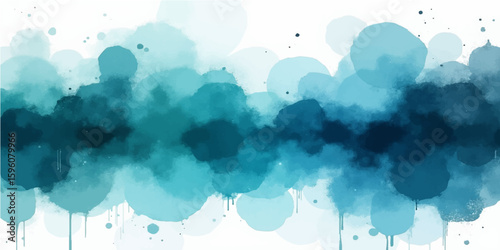 Abstract blue grunge background with splashes sky clouds nature sunlight vector design art atmosphere summer weather