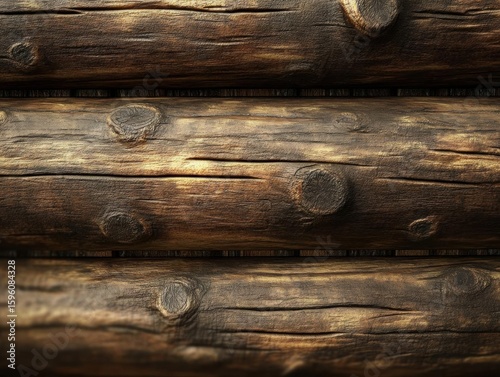 Wallpaper Mural Dark Wood Logs Stacked Rustic Cabin Wall Texture, Background. Log Cabin, Wood Grain, Rustic Decor, Timber Frame, Knots. Torontodigital.ca