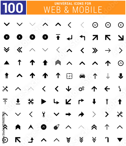 100 Icons collection of different icons