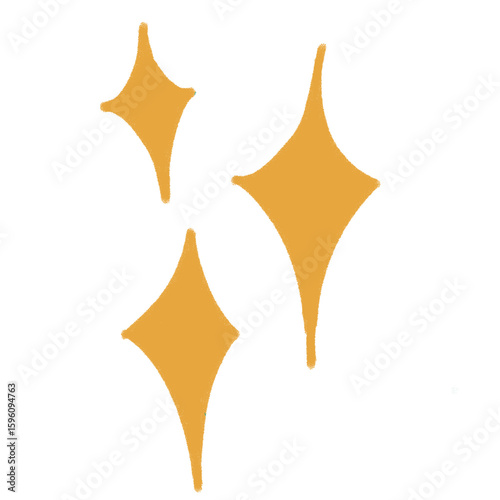 Принти на полотні cute summer yellow golden stars sparkle vector doodle illustration for decoratio