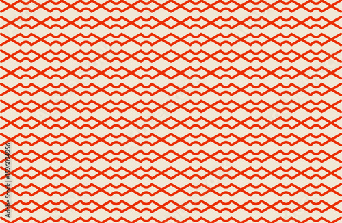 Seamless geometric zig-zag pattern. Abstract retro background with a red woven or herringbone texture for fabric and textile print